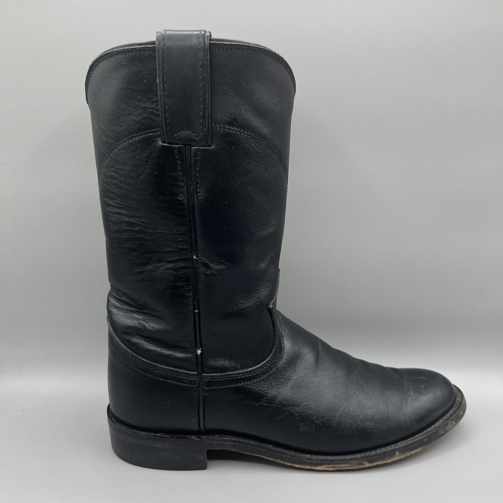 Justin Men’s 6 B Black Leather Western Cowboy Boots L3703 USA