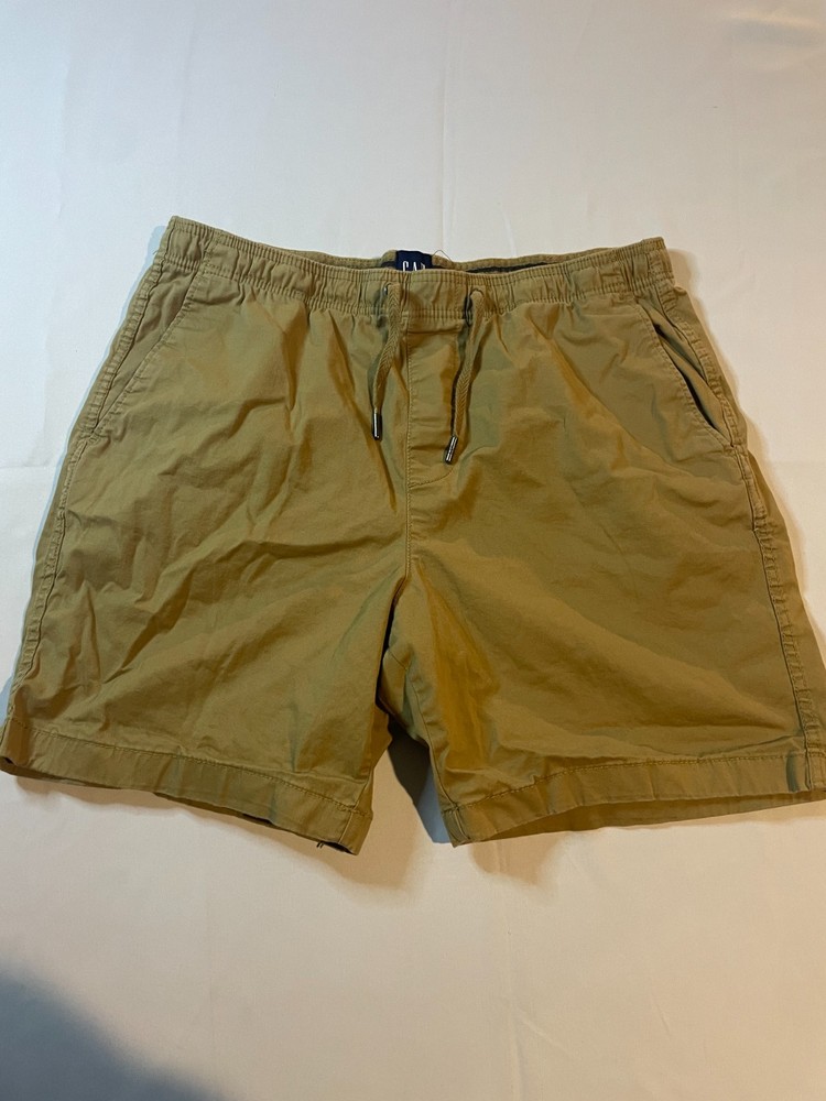 Gap Sweat Shorts Mens Size XL Khaki Green Drawstring Pocket Casual Elastic Waist