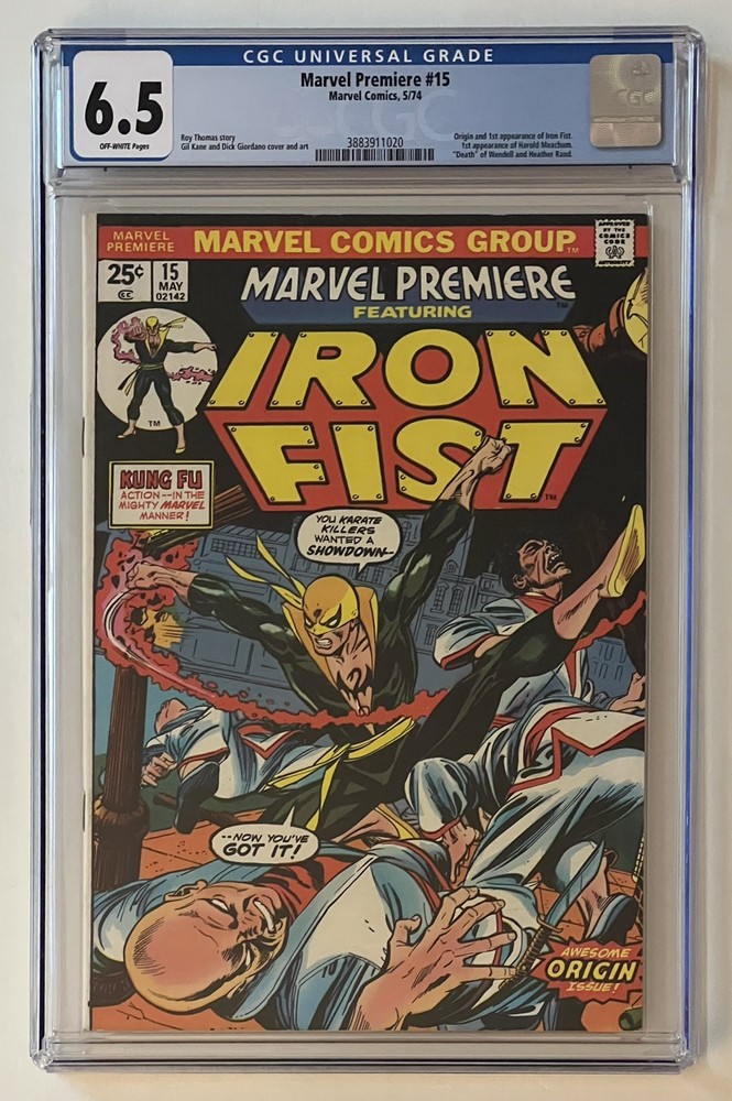 Marvel Premiere #15 (1974) CGC 6.5 OW Pages -  1st Iron Fist!
