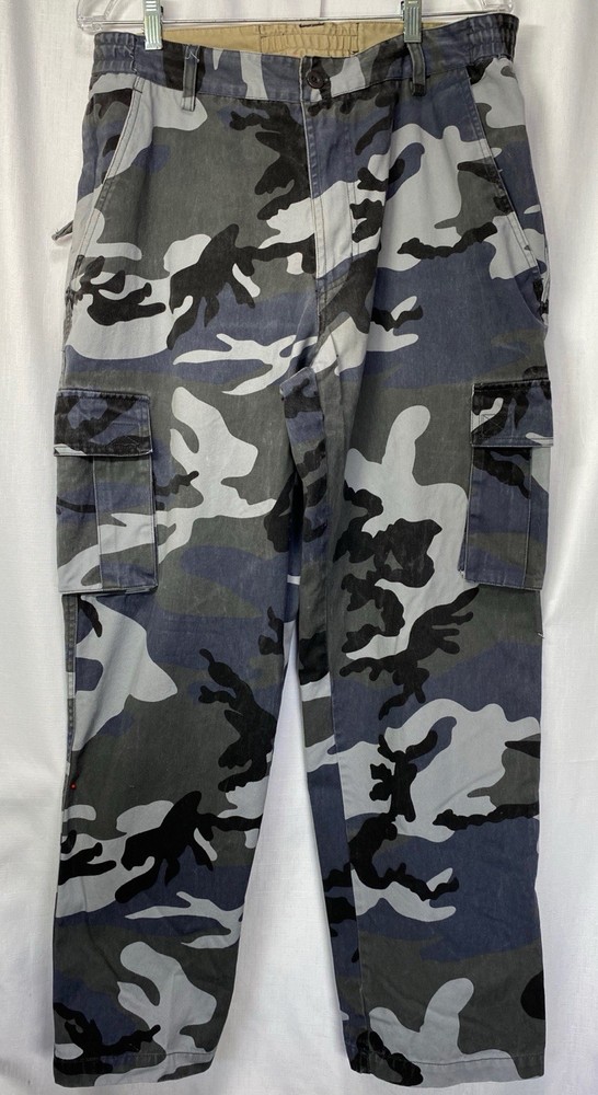 Camo Black Gray Cargo Pants Unisex