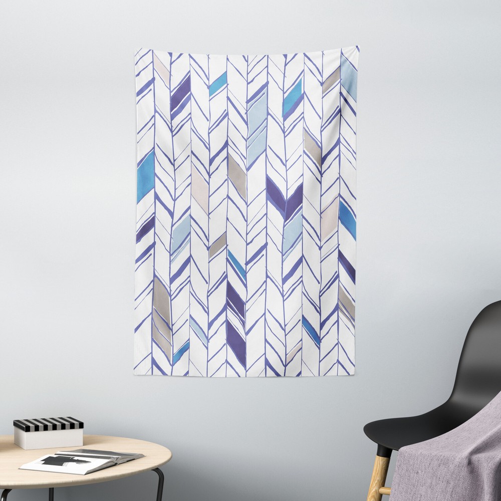 Tribal Tapestry Boho Zigzag Sketchy Line Print Wall Hanging Decor