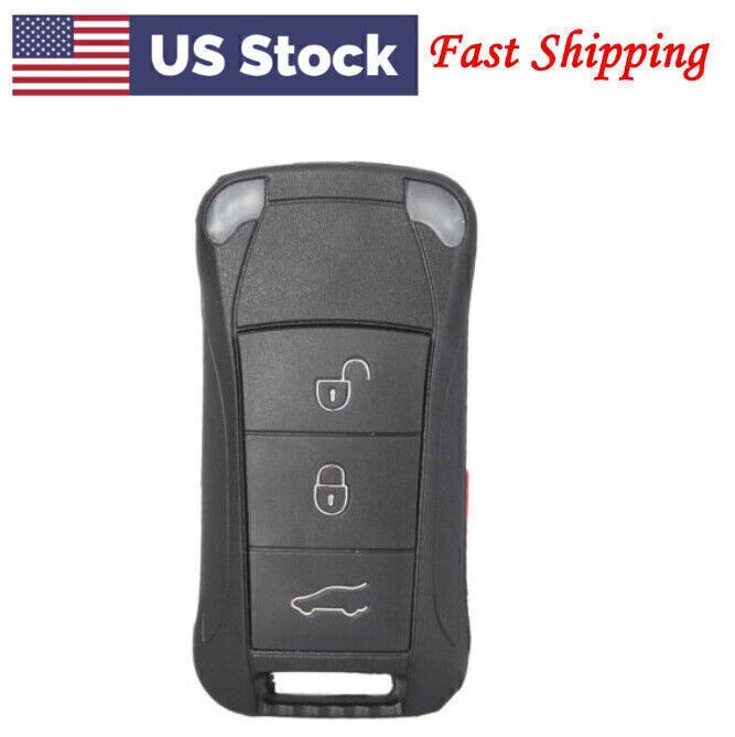 Porsche Cayenne 3 Button Panic Remote Key Fob Case Black US Store