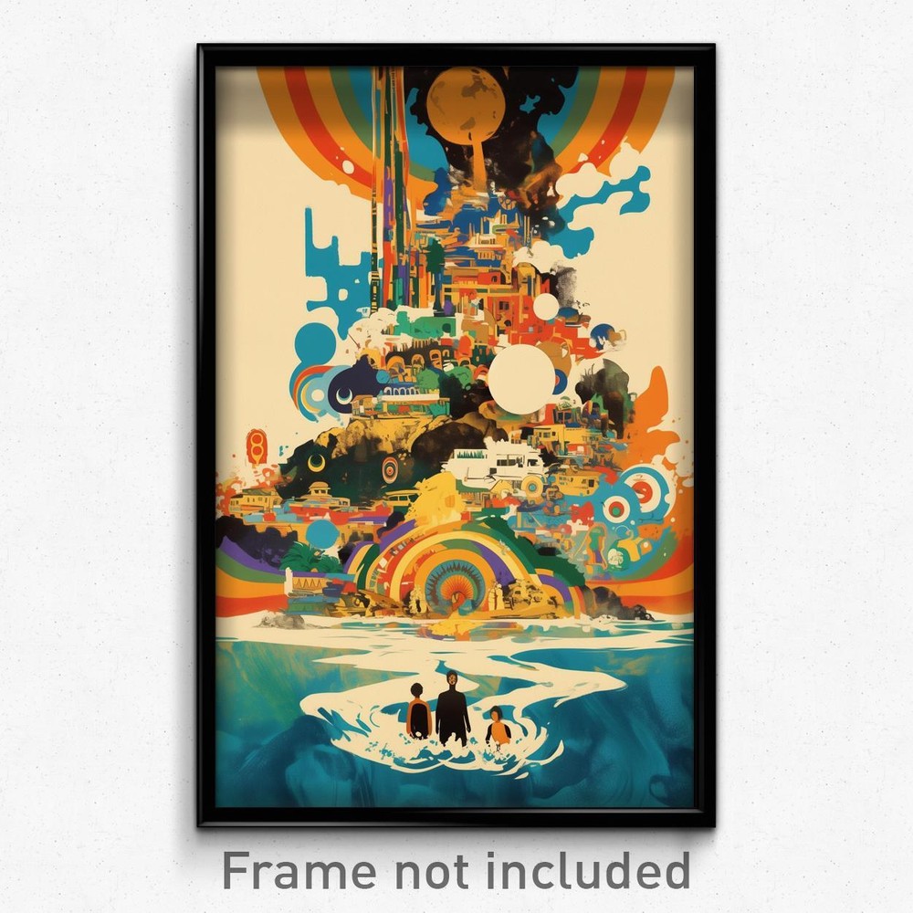 Retro Psychedelic Spanish Film Poster for Hidden Sands