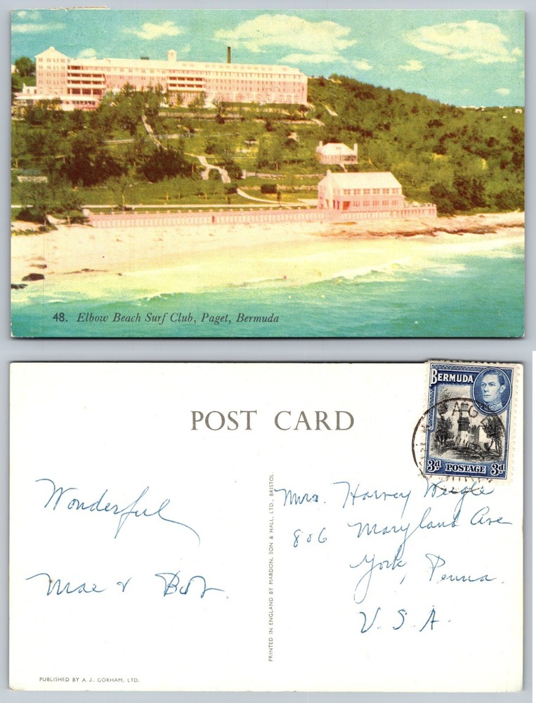 Elbow Beach Surf Club Paget Bermuda Postcard