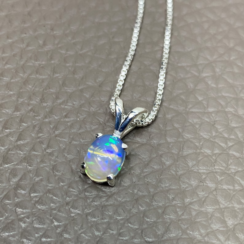 Opal Pendant  925 Sterling Silver Handmade Gemstone Jewelry