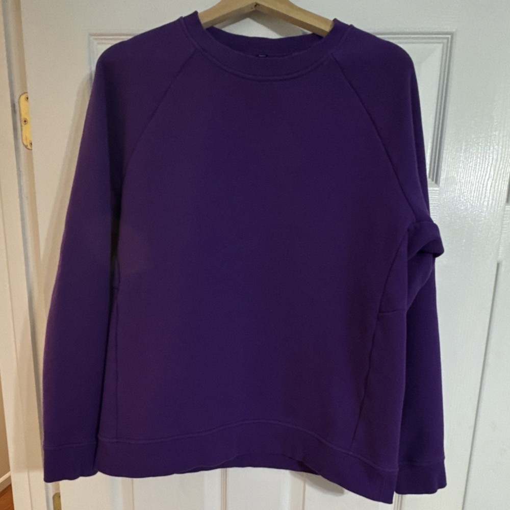 lululemon athletica Purple Pullover Sweatshirt Women's L Crew Neck Logo