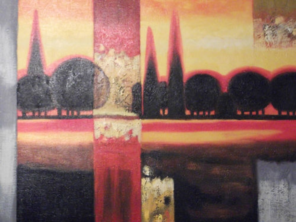 trees view oil painting canvas modern art abstract forest landscape original-image