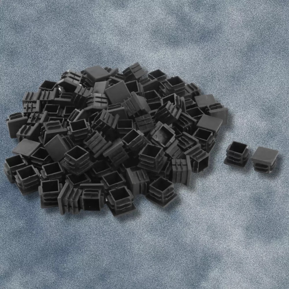 50 Pack 3/4 Inch Square Plastic Plug Tubing End Caps Chair Glide Insert
