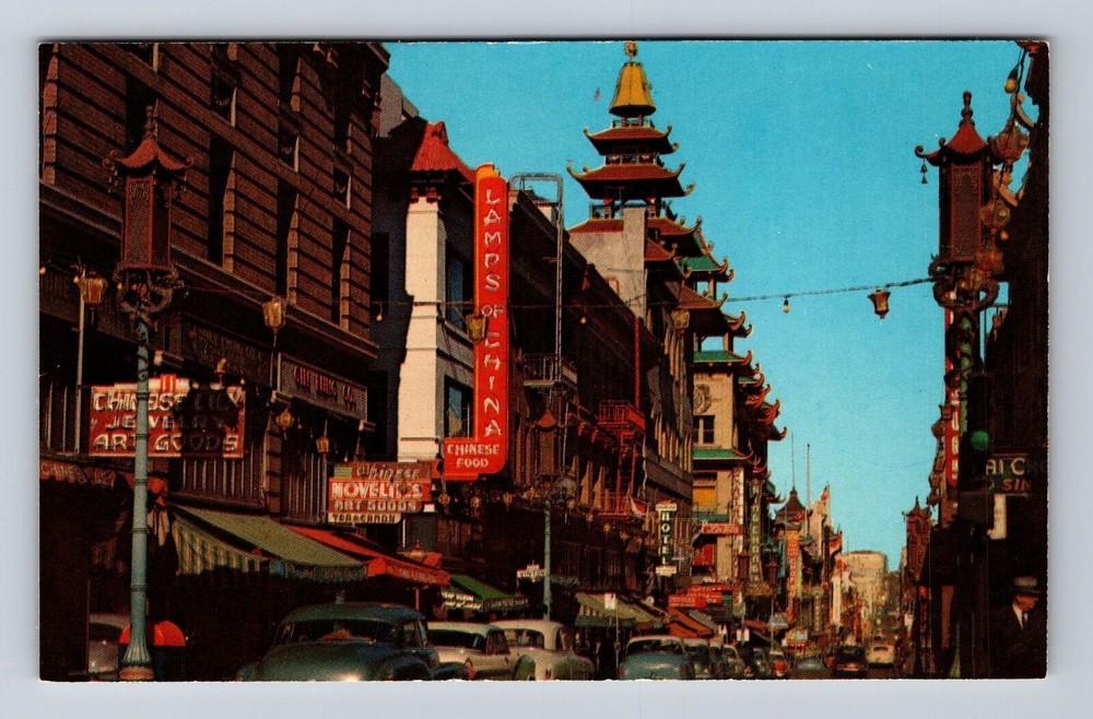 San Francisco CA-California, Grant Avenue, Chinatown, Antique, Vintage Postcard