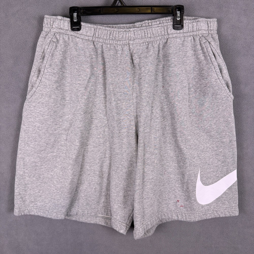 Nike Mens Club Fleece Shorts 2XLT Swoosh Drawstring Pockets Athleisure Read!