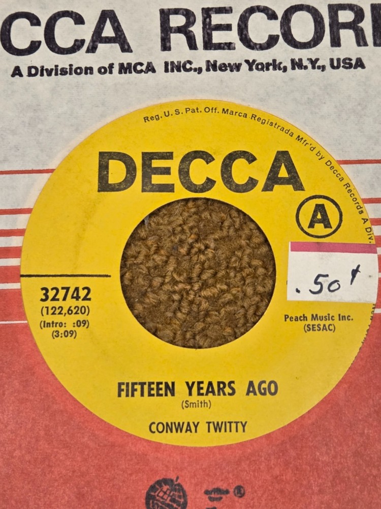 45 RPM Conway Twitty DECCA DJ 32742 Fifteen Years Ago M-