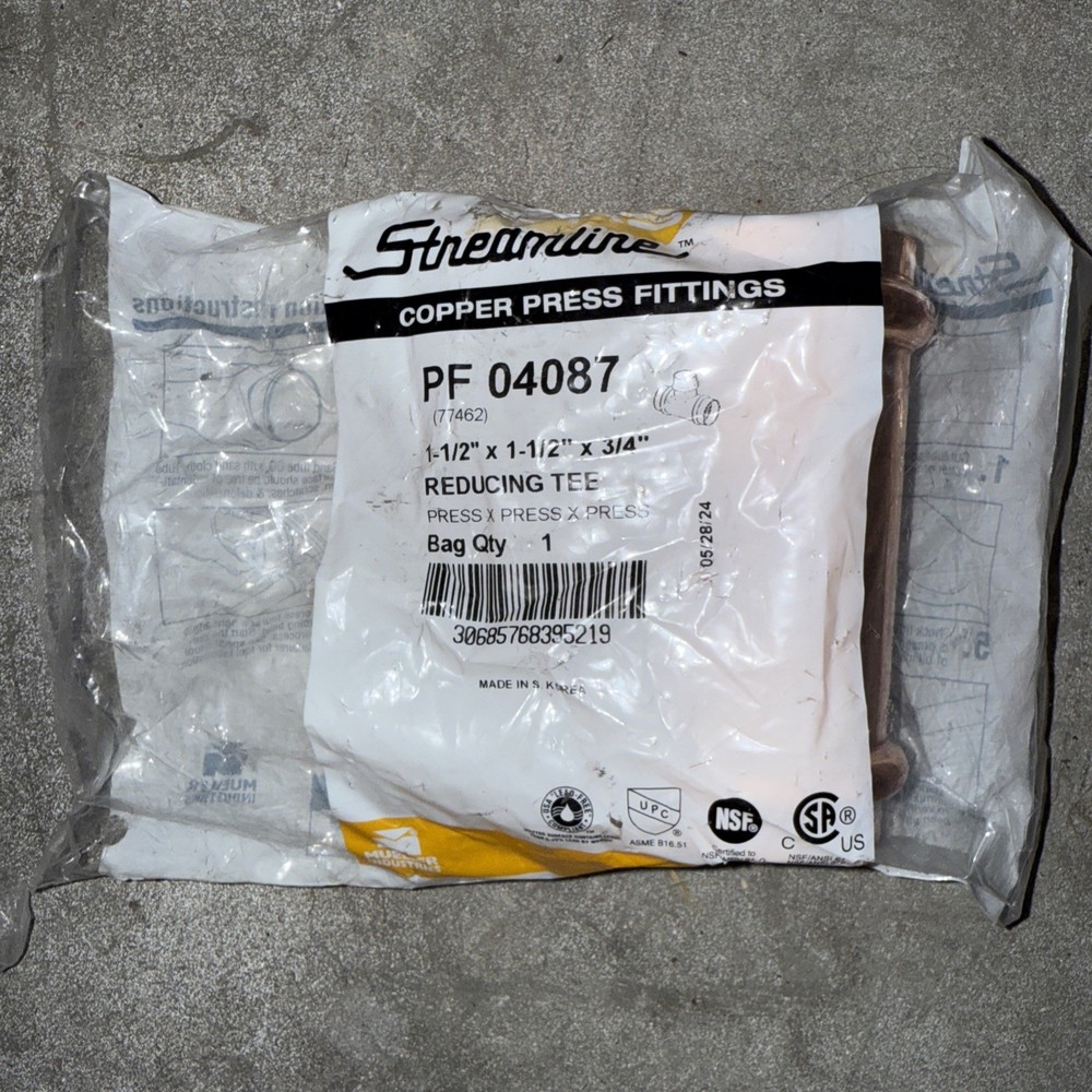 Stremline #Pf 04087 Reducing Tee 1- 1/2