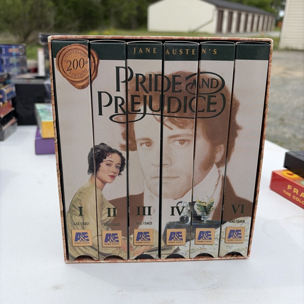 Jane Austen’s Pride and Prejudice 1996 VHS 6 Tape Set Box 200th Anniv. Edition