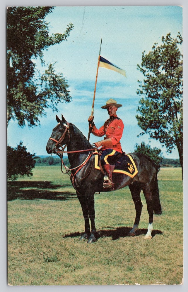 Vintage RCMP Royal Canadian Mounted Police Canada Plastichrome Postcard