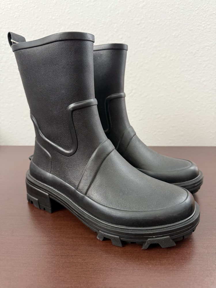 $300 RAG & BONE Shiloh Lug Sole Chunky Rainboots EMO-Punk-Rock - Sz 5 / EUR 35