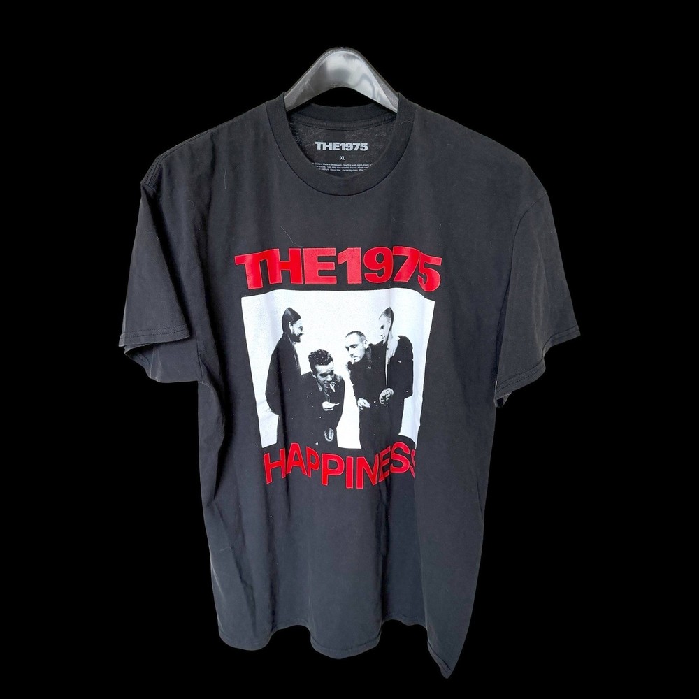 The 1975 Happiness Band T-Shirt Mens XL Black Red Graphic Short Sleeve Crewneck