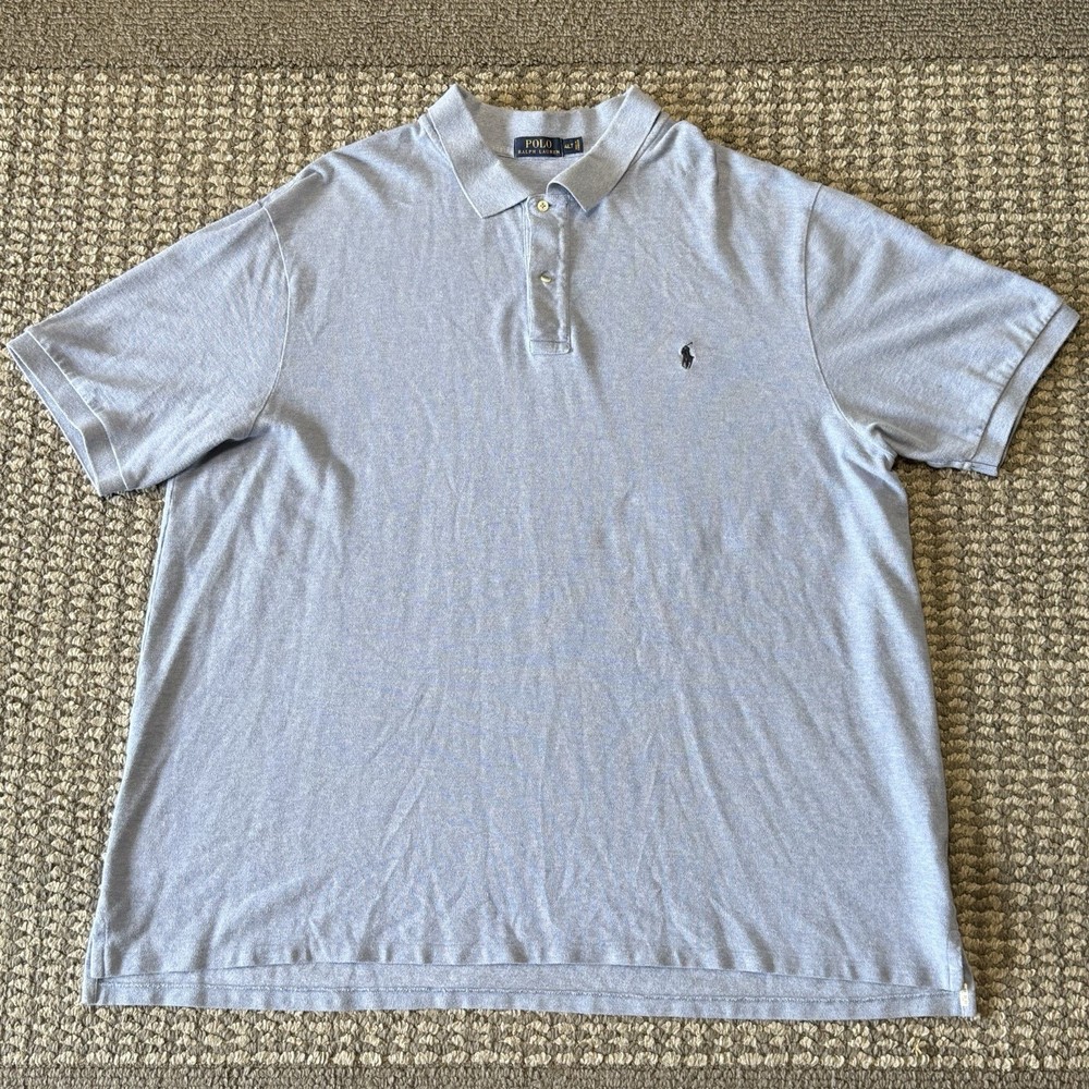 Polo Ralph Lauren Polo Shirt Mens 4LT Blue Big & Tall Cotton Classic Pony