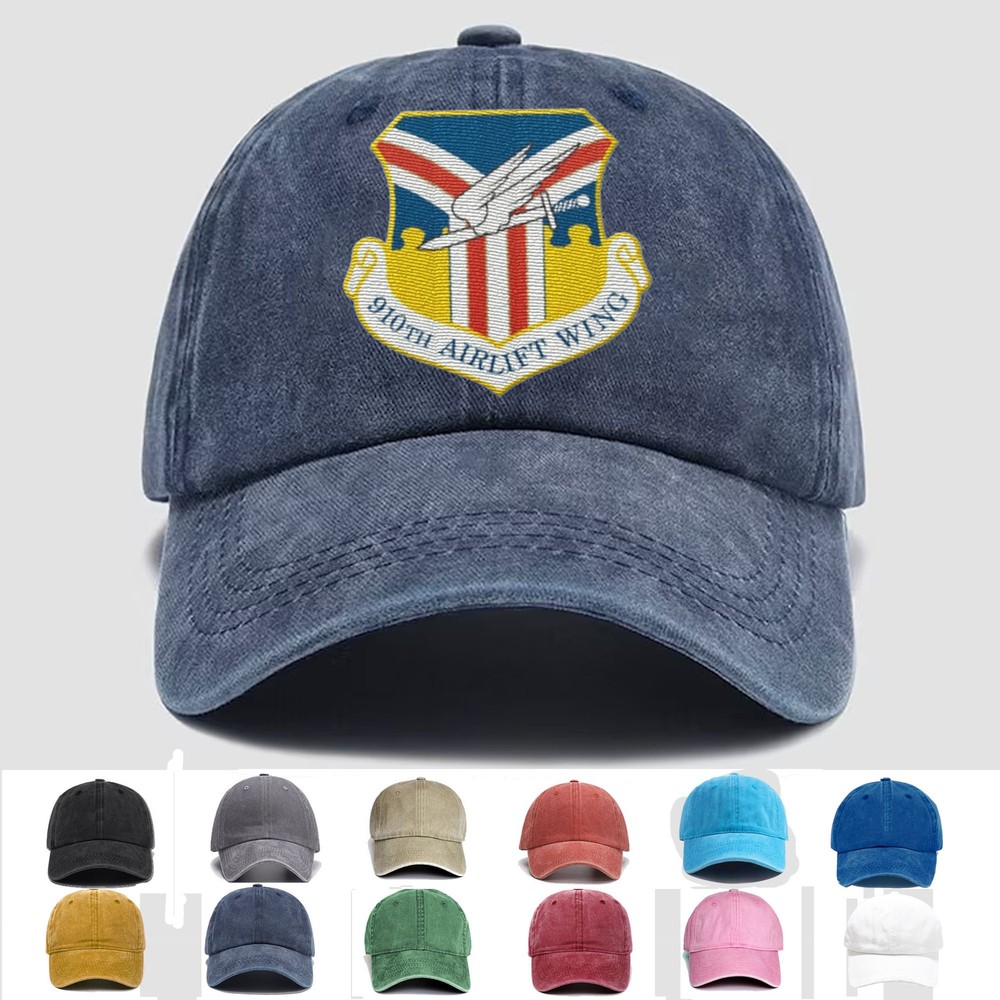 Custom Embroidered Hat 910th Airlift Wing, Veteran Cap, Trucker Hat, Gift Idea