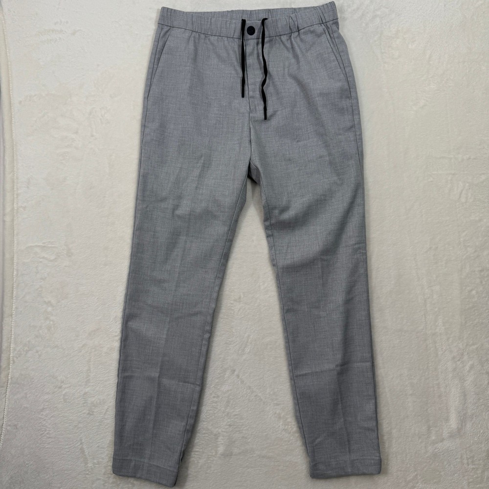 H&M Pants Mens S Grey Slim Fit Tapered Elastic Waist Jogger Trousers Stretch