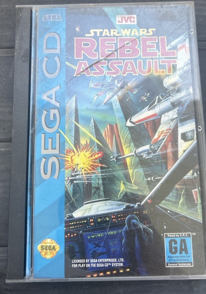 Star Wars Rebel Assault Sega CD Complete CIB JVC Clean Disc Untested