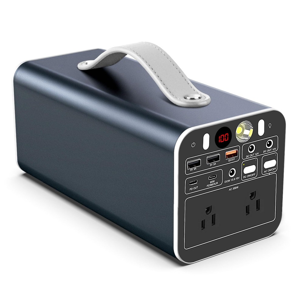 300W Portable Power Station, 299.7Wh Power Bank with AC Outlet, Dual Way 65W ...