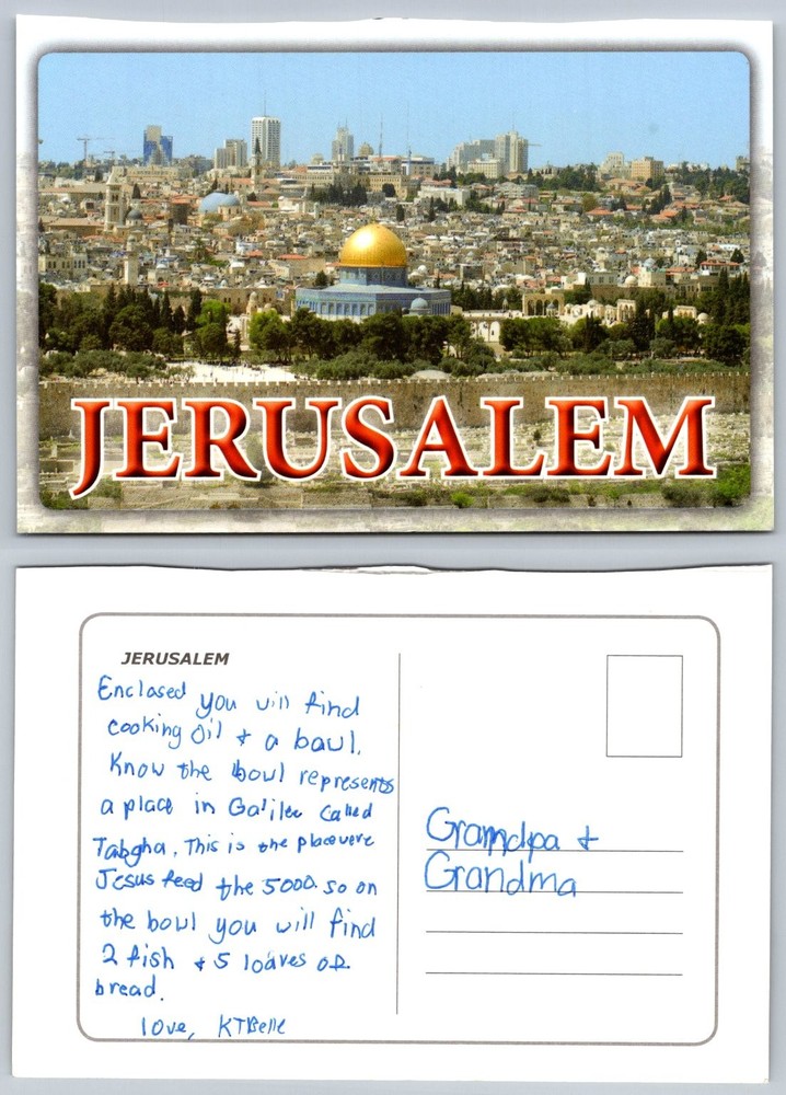Jerusalem Israel Dome of the Rock Holy Land City View Postcard