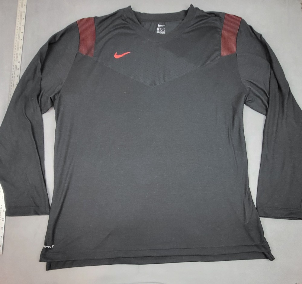 Nike Dri-FIT Men's Black Training Long Sleeve Shirt 3XL Lightweight Jersey