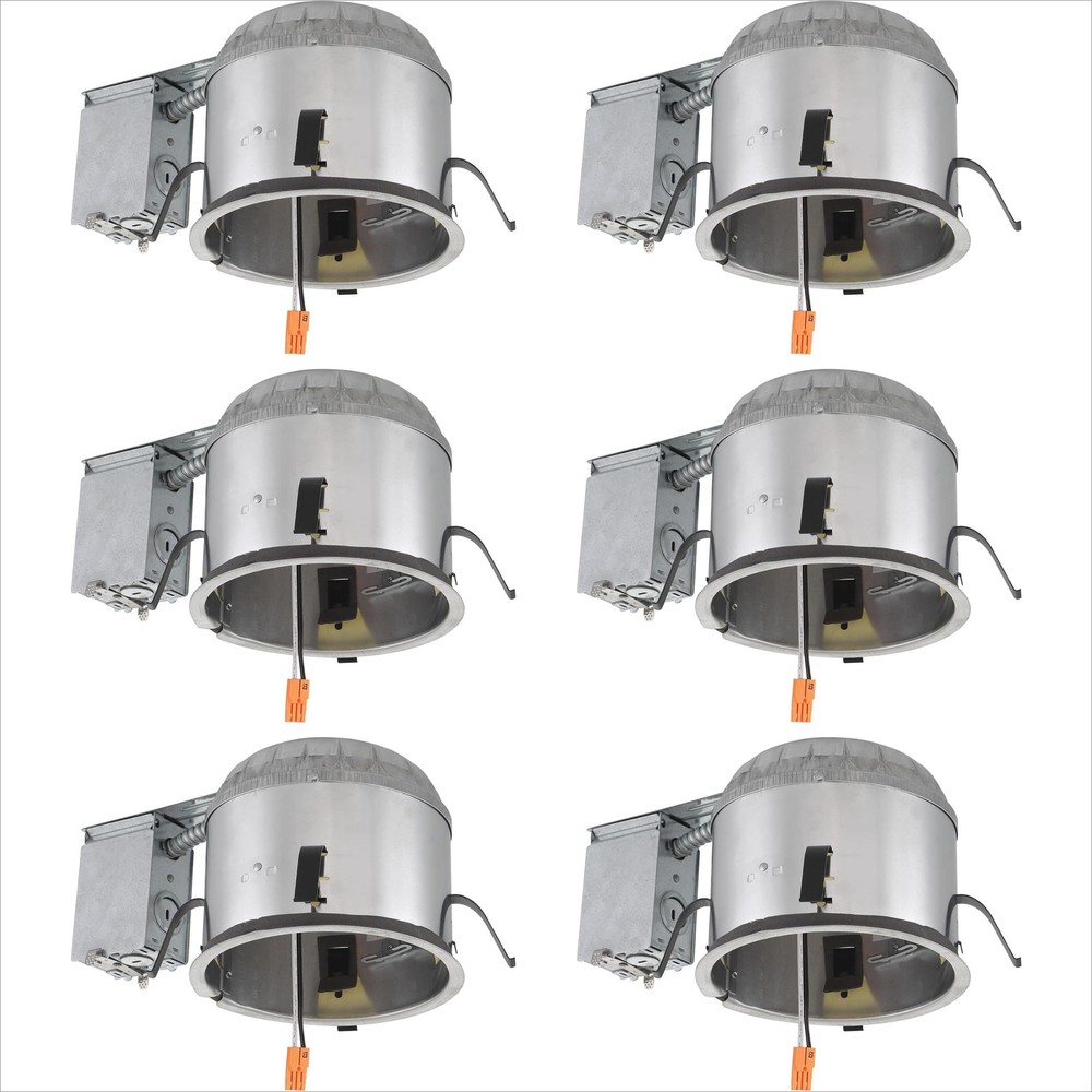 6-Pack 6-Inch IC Shallow Remodel LED Recessed Ceiling Light Housings
