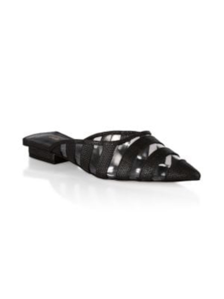 CULT GAIA Womens Black Woven Femi Pointed Toe Block Heel Slip On Mules 36.5