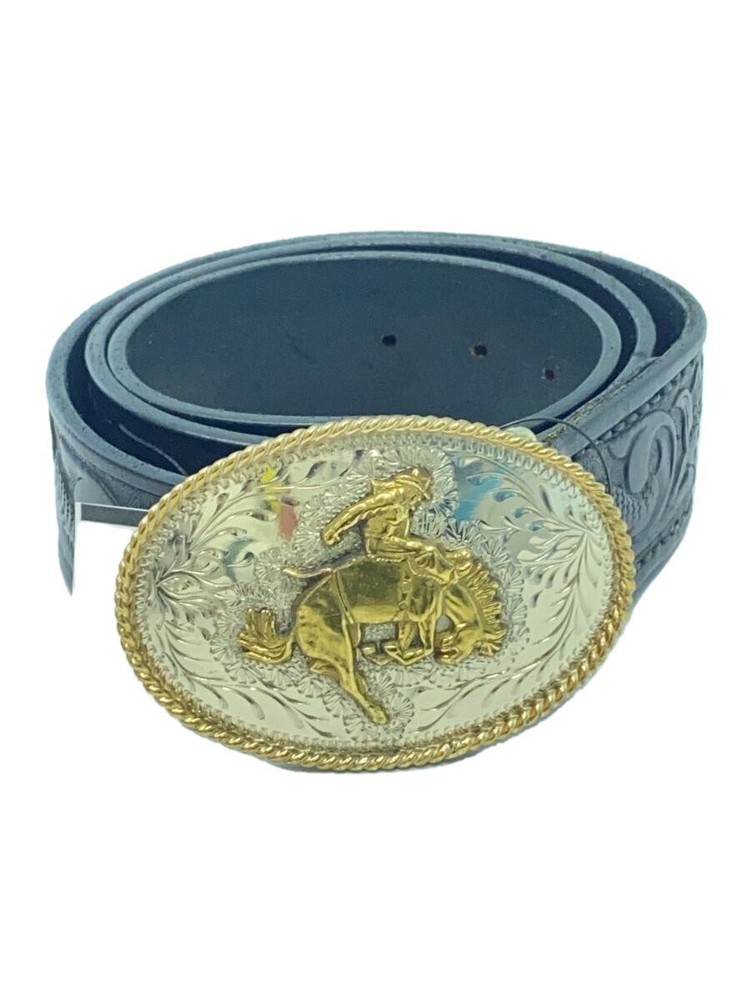 Silver Smith Men’s Black Leather Cowboy Western Belt