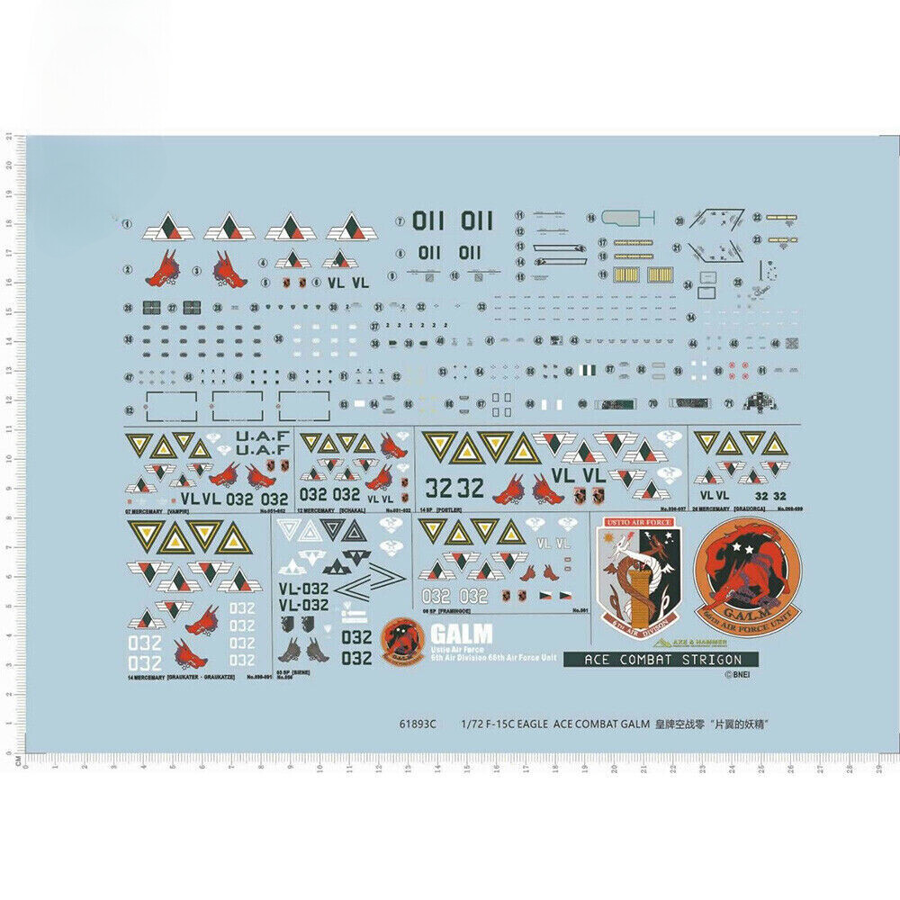 1/72 Scale Decals for F-15C Eagle Ace Combat GALM 61893C-image