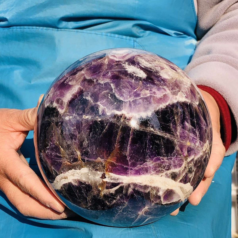 4640G Natural Amethyst Quartz Crystal Sphere Ball for Healing and Meditation