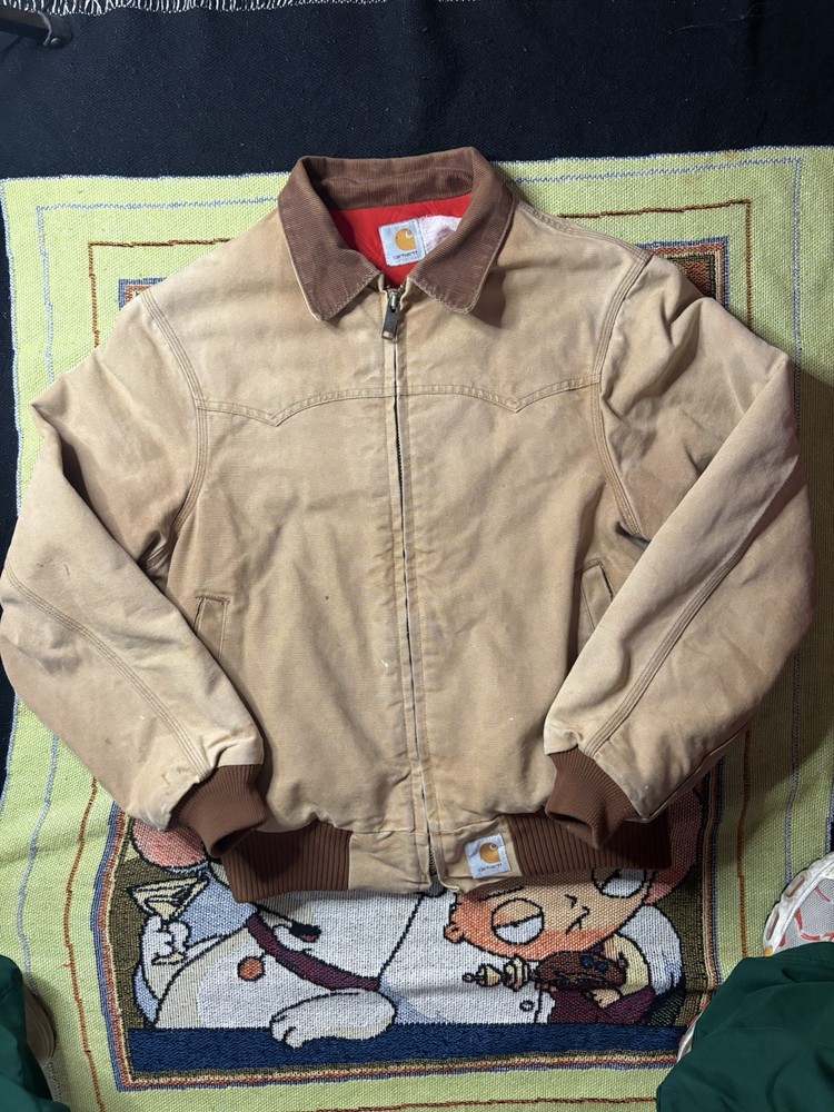 Vintage 90s Carhartt SANTA FE Jacket Mens Size M Duck Quilt Lined J13 BRN
