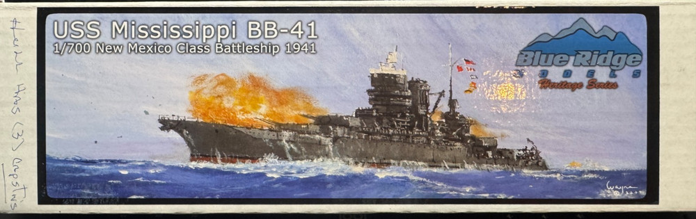 Blue Ridge Models 1/700 USS Mississippi BB-41 resin battleship STARTED