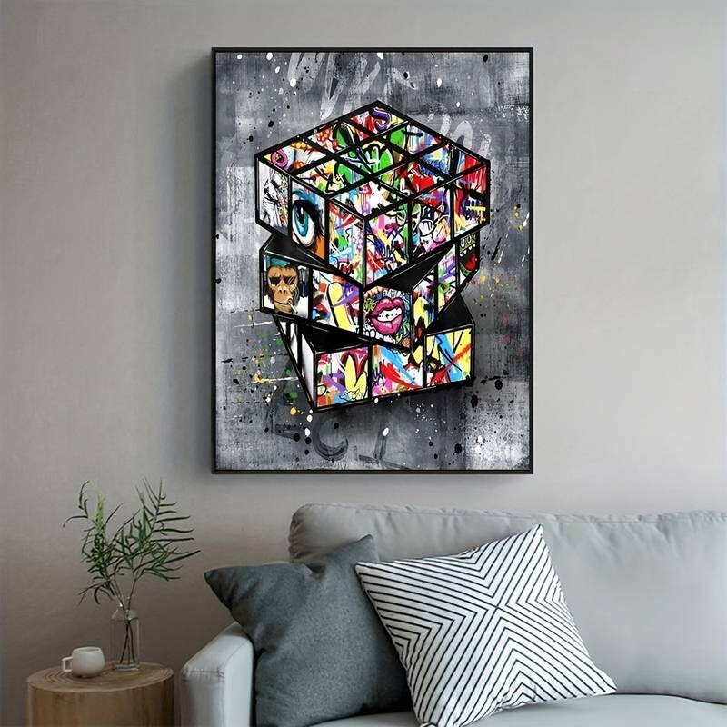 SALE Unframed Canvas Picture Print, Abstract Graffiti Poster, Decor, Graffiti-image