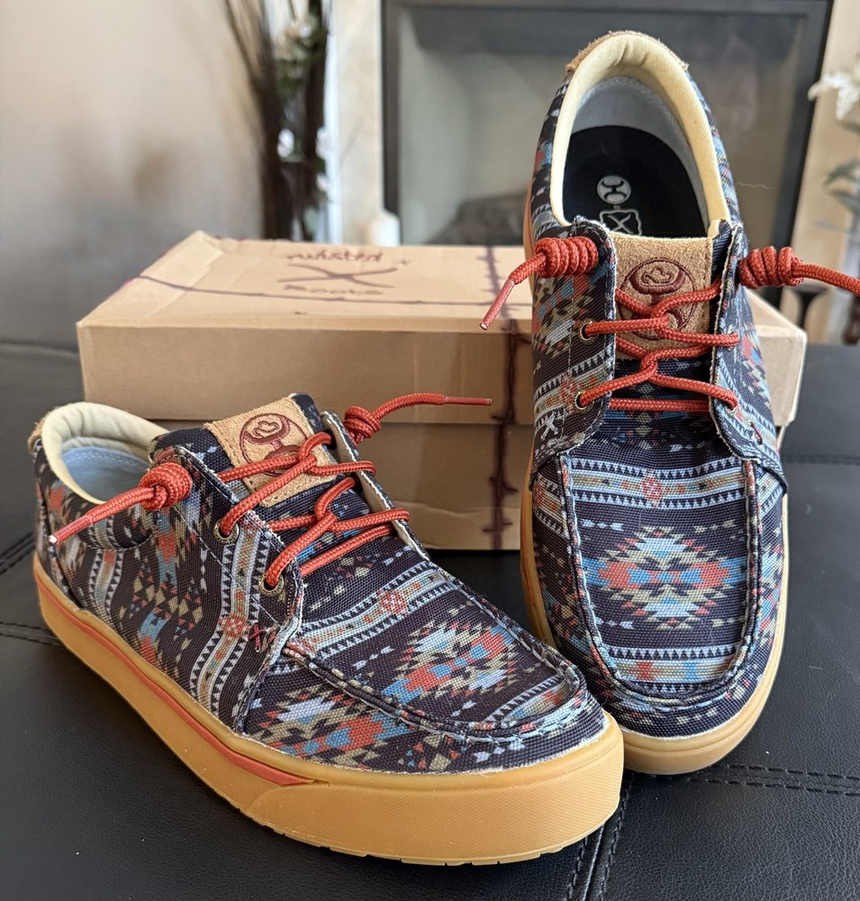 Twisted X Hooey Slip On Loper Moc Toe Loafer Shoe Men's Sz 10M Aztec New In Box