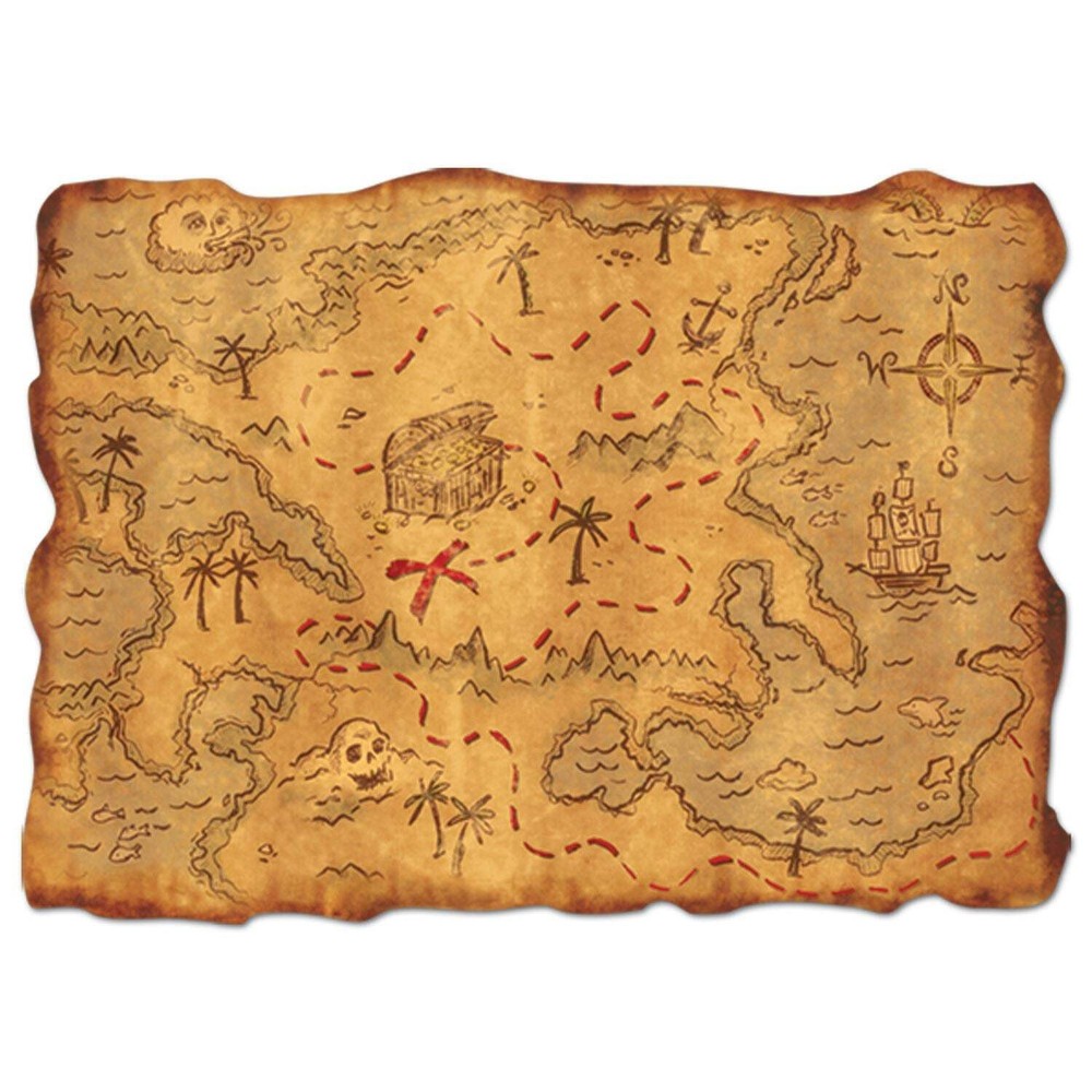 Beistle Pirates Treasure Map - Pirate | Party Supply | Decoration
