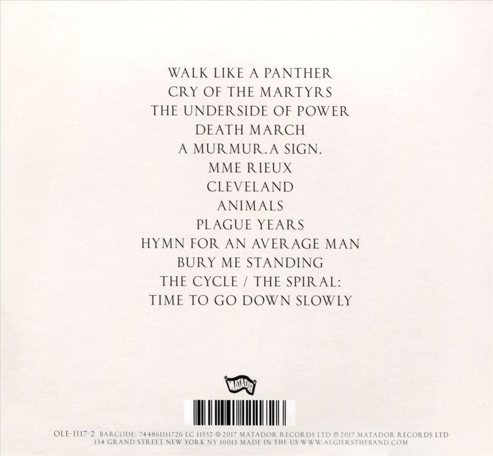 Algiers Underside Of Power New Cd