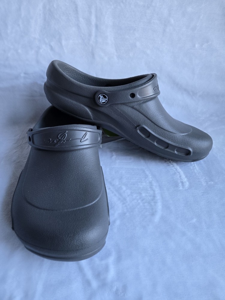 Crocs Bistro Slip Resistant Graphite Work Clog Men 9 Women 11