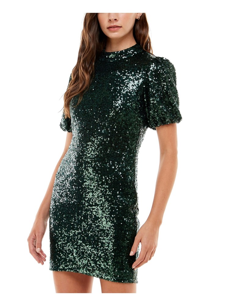 SPEECHLESS Womens Pouf Sleeve Mini Party Body Con Dress