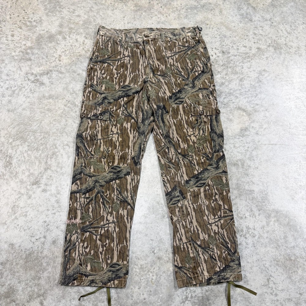 Vintage Mossy Oak Pants mens Large Treestand Camo camouflage hunting USA made