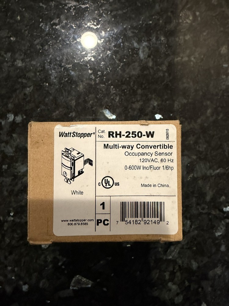 New Watt Stopper Rh-250-W Pir Wall Sensor 120V 600W