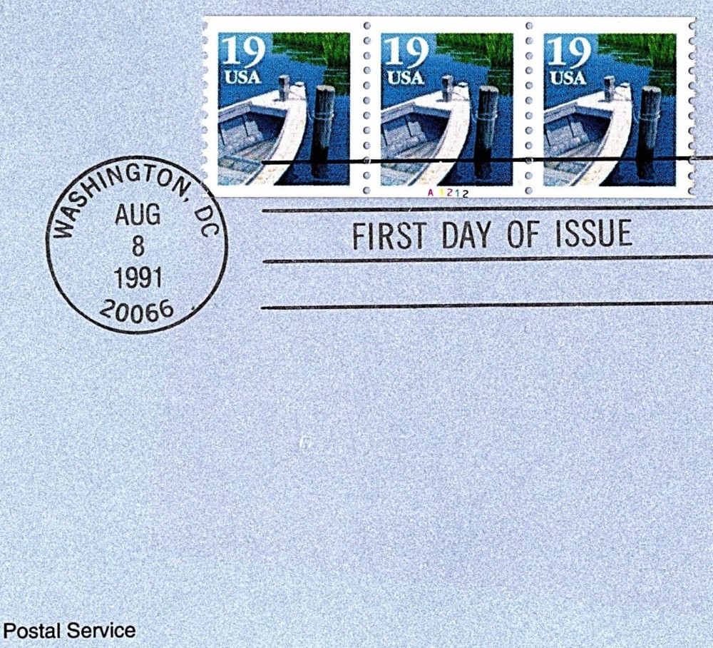 First Day Souvenir Cancellation Page FDC Fishing Boat Plate # Single PNC 1991-48