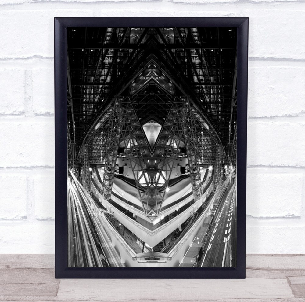 Dimension City B&W Traffic Wall Art Print
