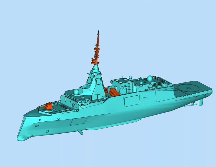 1/2000 1/1250 French FDI class frigate model 3D printed resin