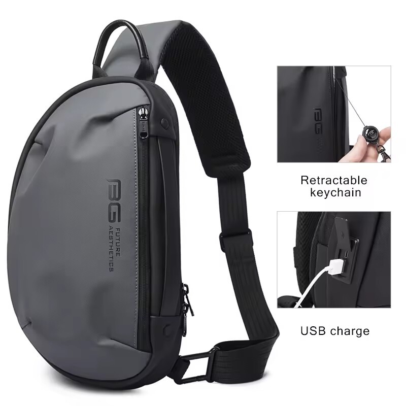 Bange Men Crossbody Anti-theft Shoulder Oxford USB Charging Sling Chest Bag