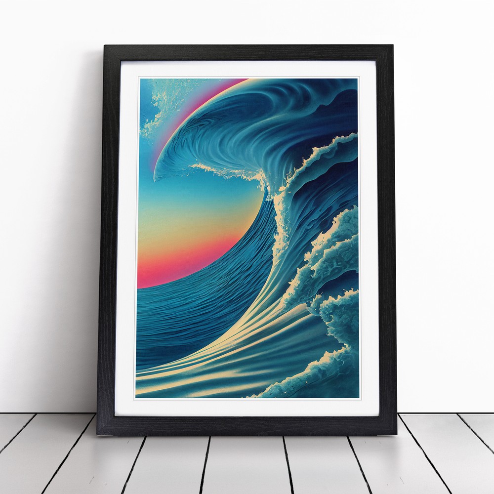 Sunset Ocean Wave No.6 Wall Art Print Framed Canvas Picture Poster Decor