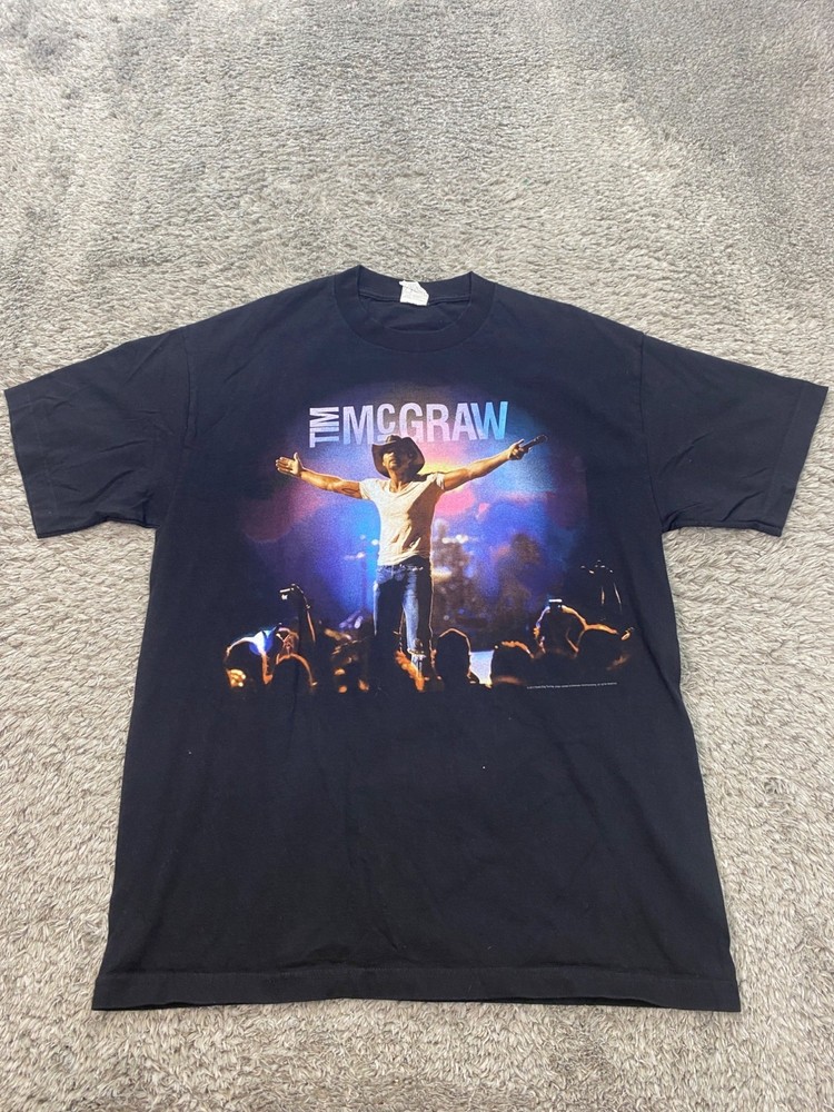 Tim McGraw Shirt Adult Large Black 2011 Emotional Traffic Tour Country Music