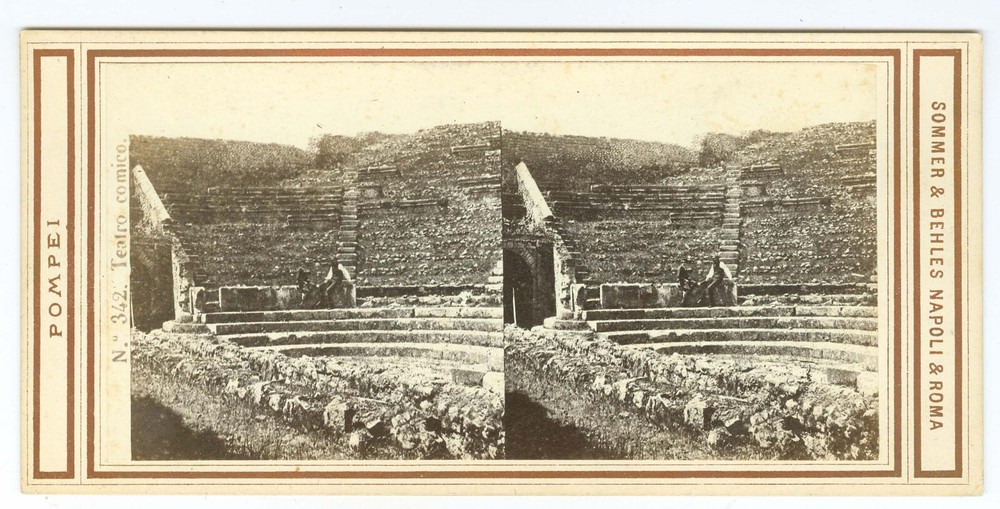 G1393~ Sommer & Behles – Pompei – The Theater c.1860s Stereoview