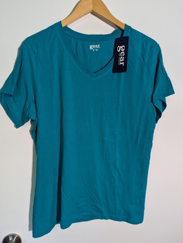 NWT WOMEN'S GEAR FOR SPORTS V-NECK T-SHIRT, SIZE: XL, COLOR: TEAL (J526)